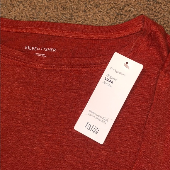 Eileen Fisher Organic Linen Jersey Tee - Picture 1 of 3